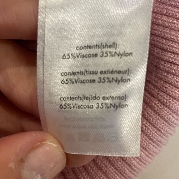 Rachel Parcell Flare Sleeve Mock Neck Ribbed Sweater Silver Pink Size Large - Picture 11 of 12